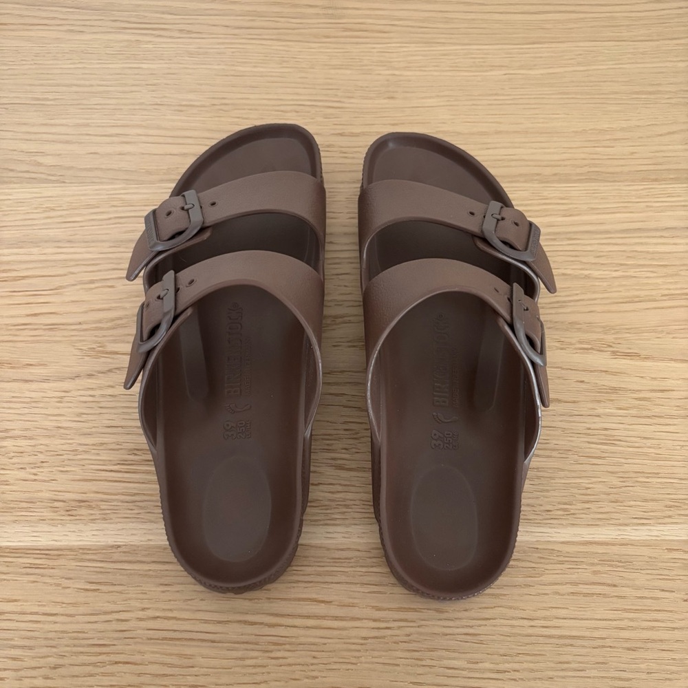 Brown EVA Birkenstock Arizona sandals